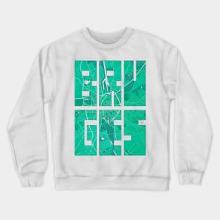 Bruges, Belgium City Map Typography - Watercolor Crewneck Sweatshirt